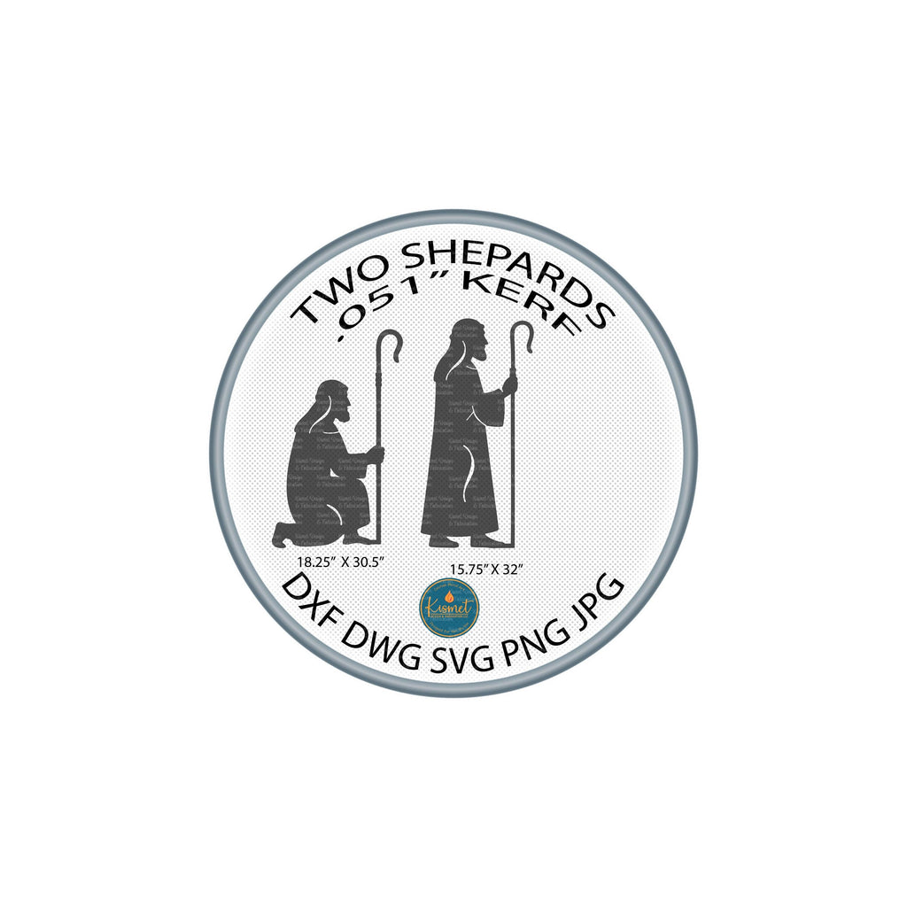Two Nativity Shepherds DXF/SVG design preview with file details (photo 3)