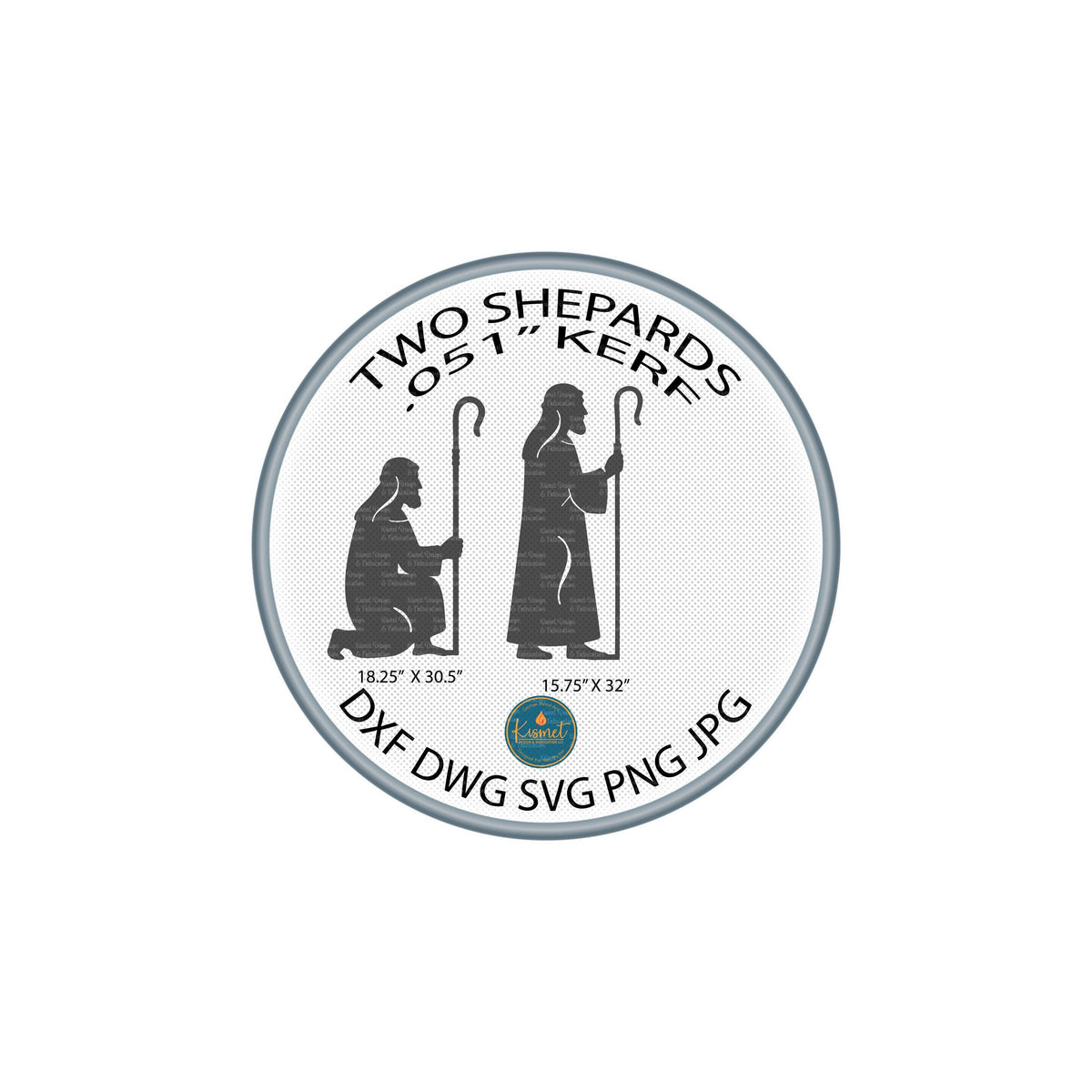 Two Nativity Shepherds DXF/SVG design preview with file details (photo 3)