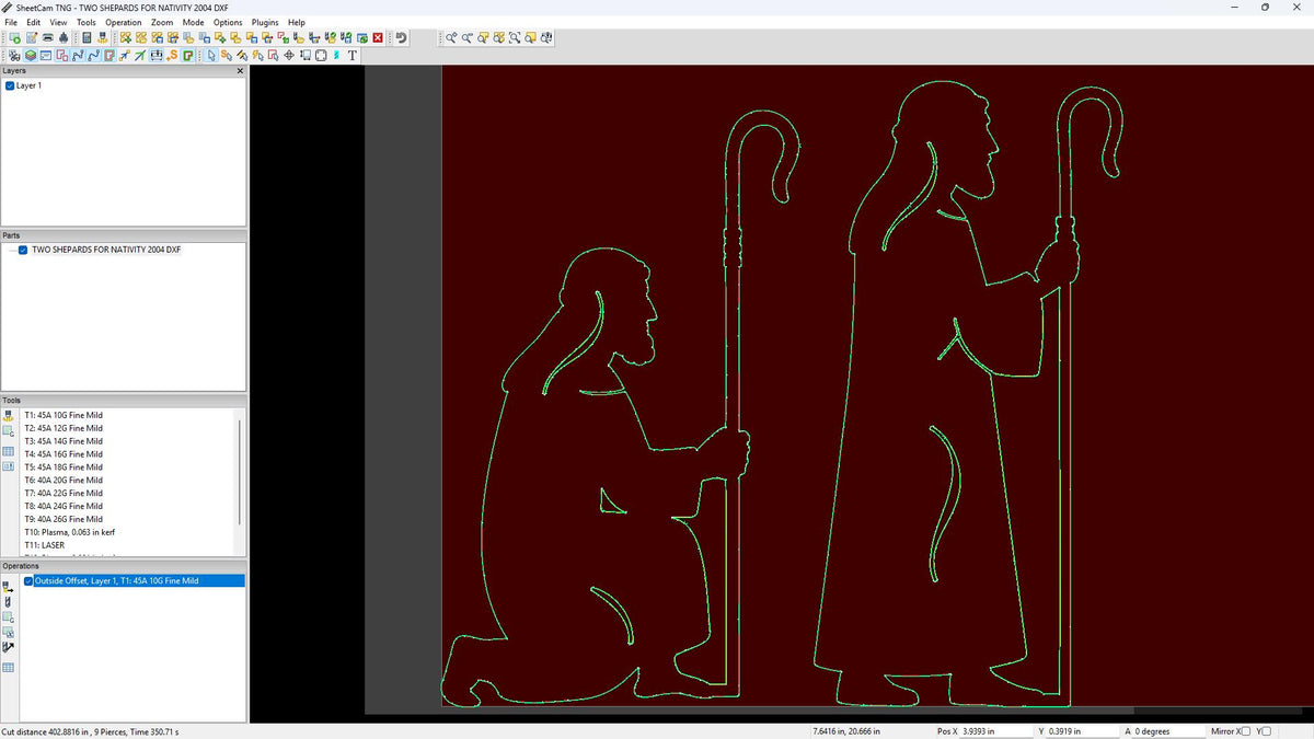 Two Nativity Shepherds vector paths in design software (photo 7)