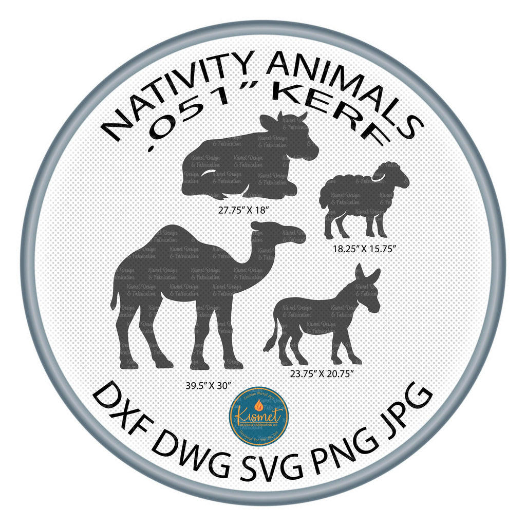 Nativity Animals Set DXF/SVG design preview with file details