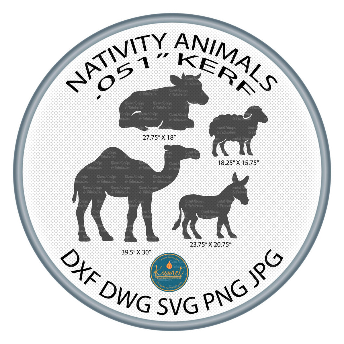 Nativity Animals Set DXF/SVG design preview with file details