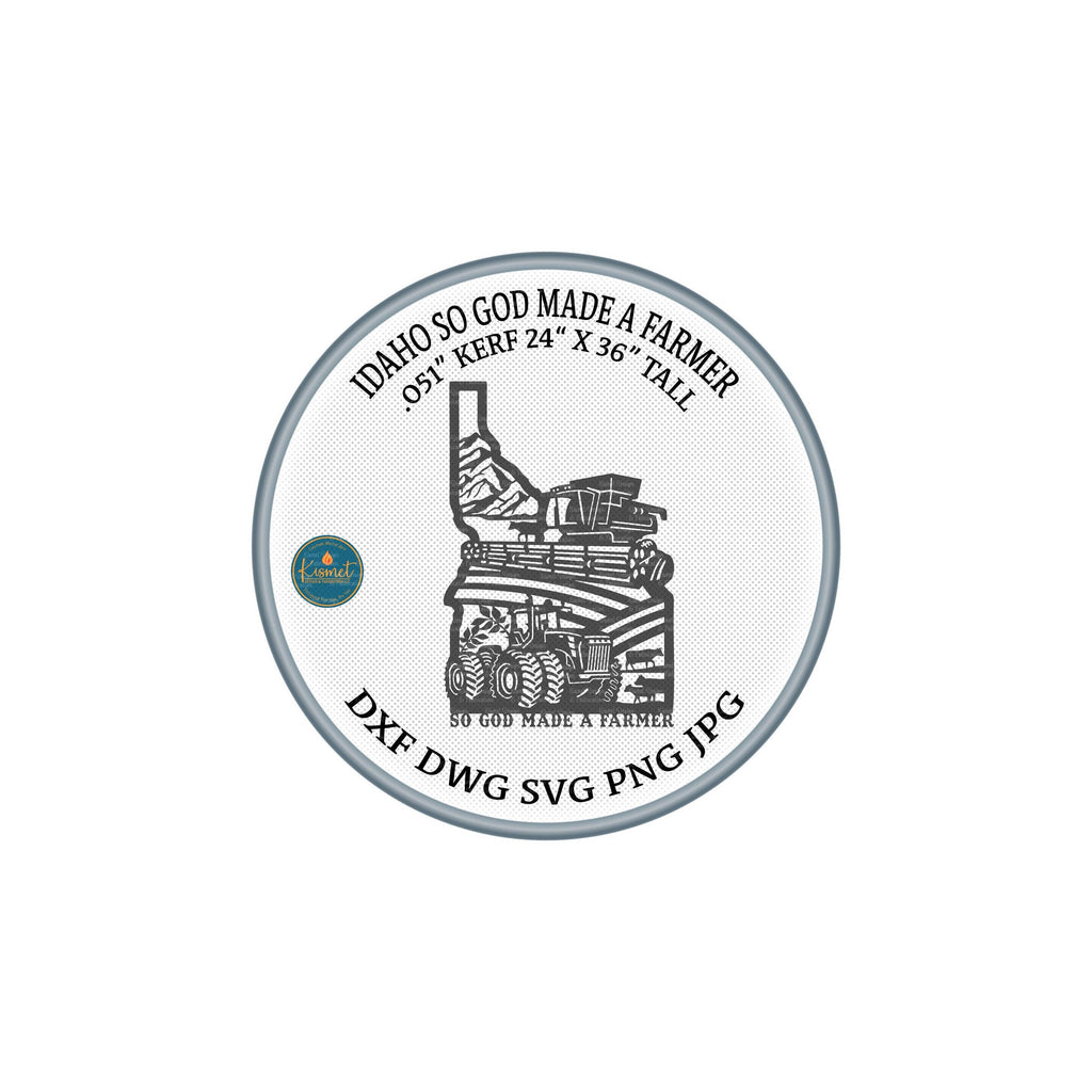 Idaho So God Made a Farmer Sign DXF/SVG design preview with file details (photo 3)