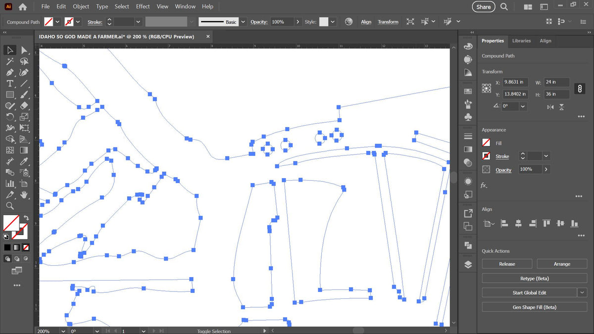 Idaho So God Made a Farmer Sign vector paths in design software (photo 7)