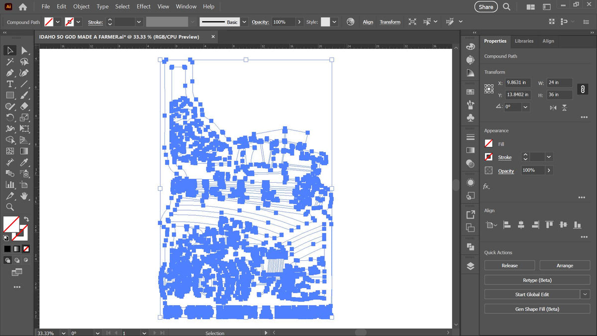 Idaho So God Made a Farmer Sign vector paths in design software (photo 8)