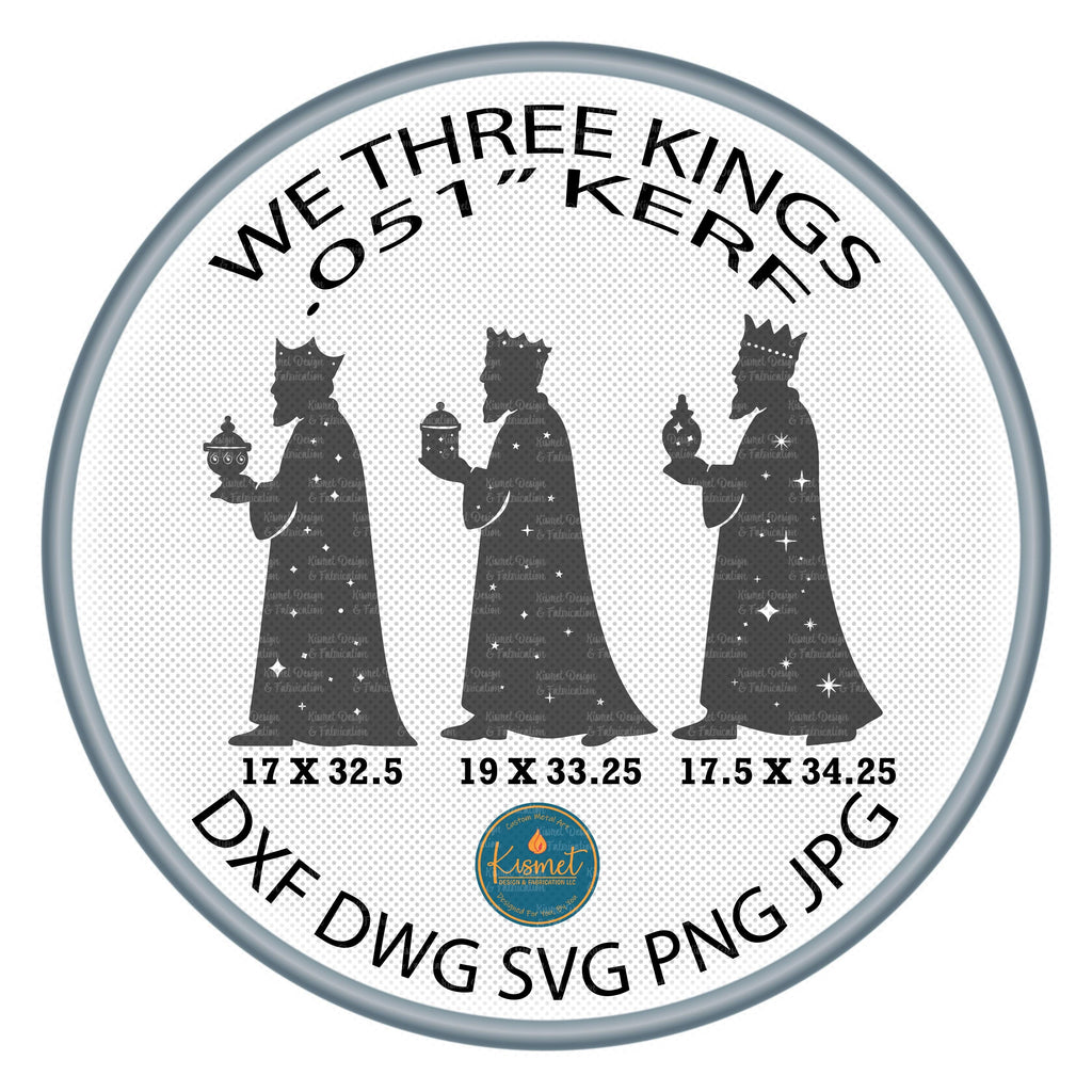 Three Wise Men Nativity DXF/SVG design preview with file details
