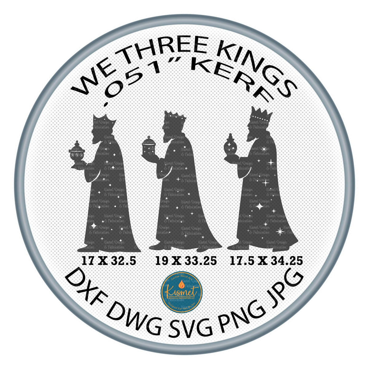 Three Wise Men Nativity DXF/SVG design preview with file details