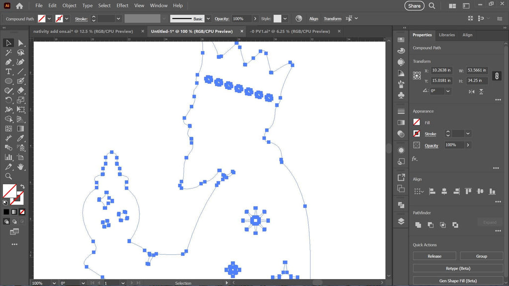 Three Wise Men Nativity vector paths in design software (photo 5)