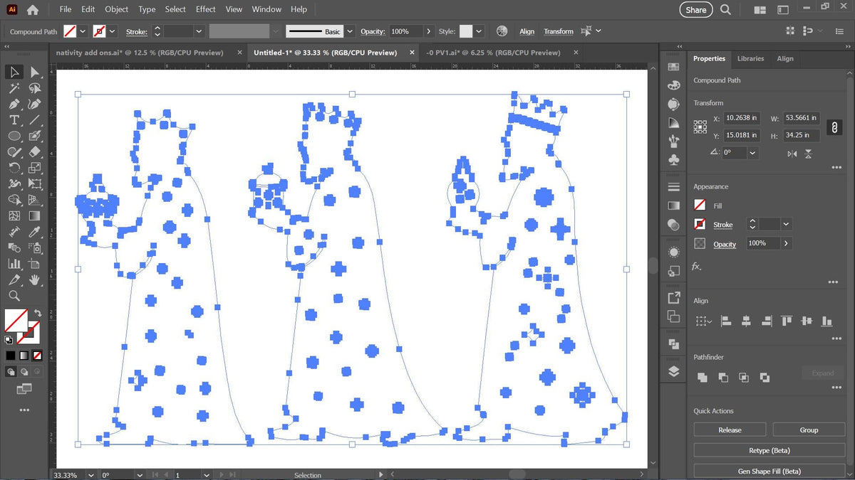 Three Wise Men Nativity vector paths in design software (photo 7)