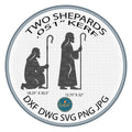 Two Nativity Shepherds DXF/SVG design preview with file details