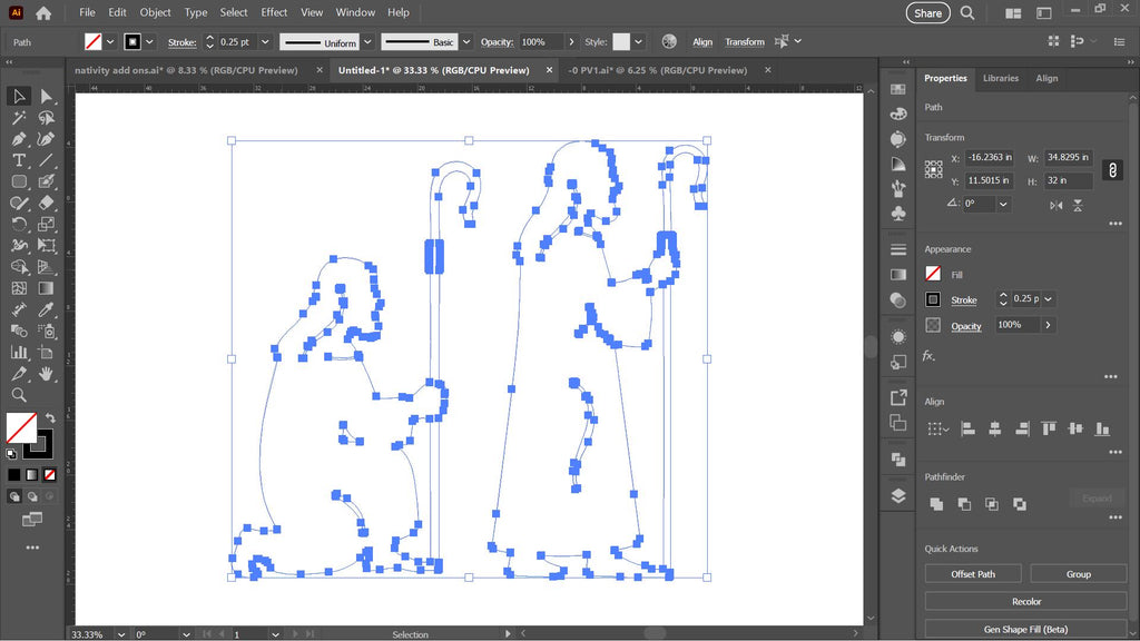 Two Nativity Shepherds vector paths in design software (photo 9)