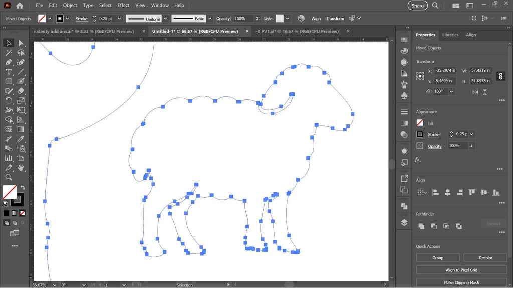 Nativity Animals Set vector paths in design software (photo 9)