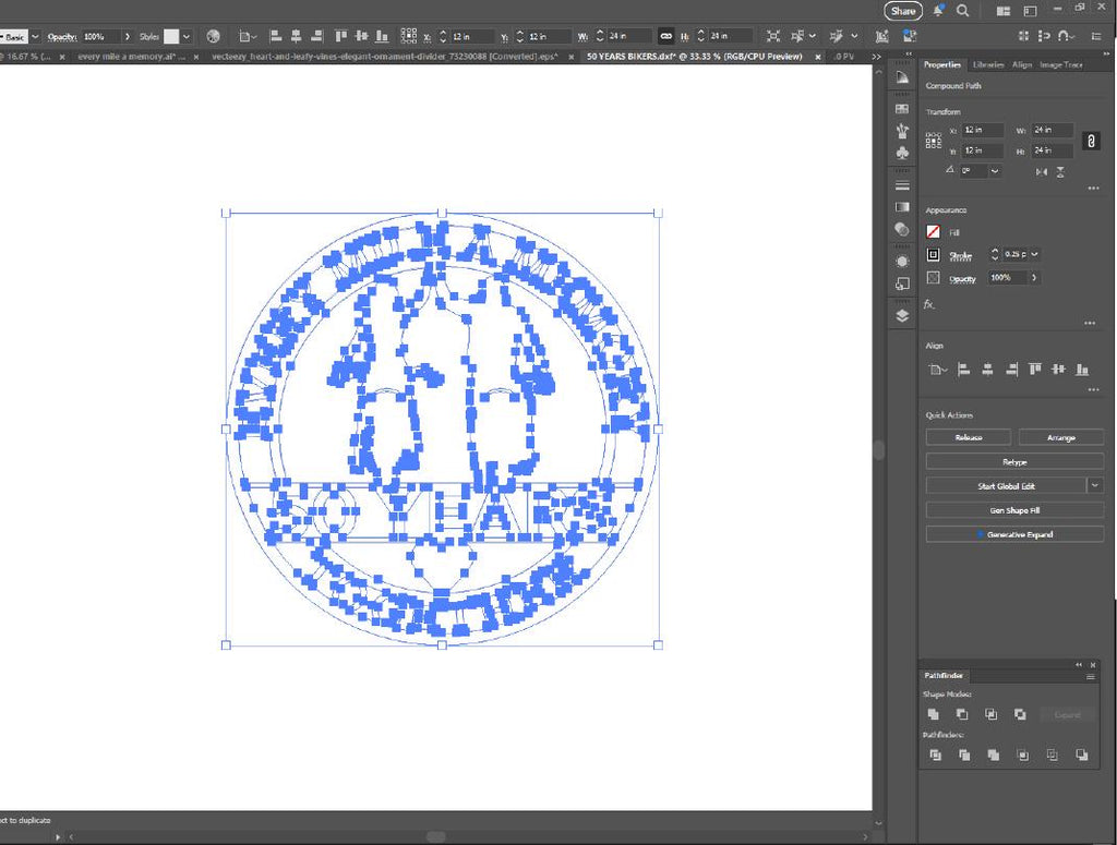 50 Years Together Biker Anniversary vector paths in design software (photo 7)