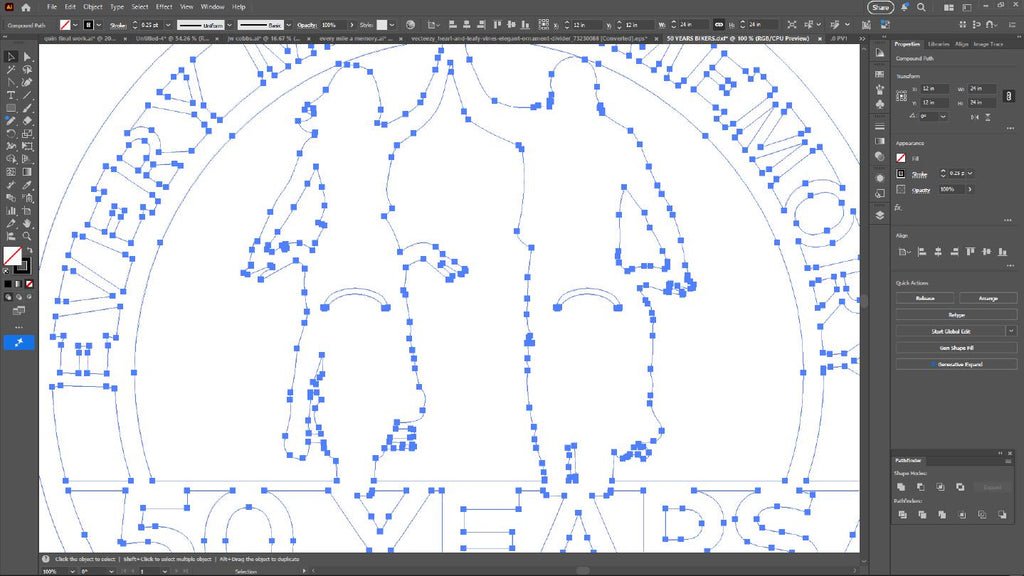 50 Years Together Biker Anniversary vector paths in design software (photo 8)