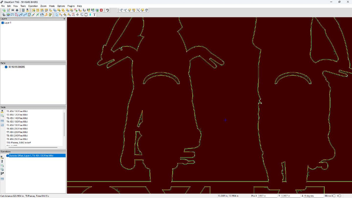 50 Years Together Biker Anniversary vector paths in design software