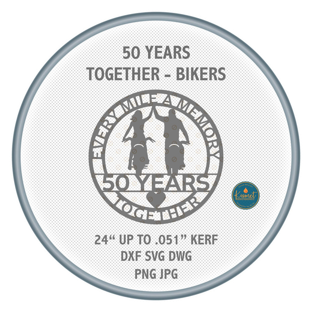 50 Years Together Biker Anniversary DXF/SVG design preview with file details (photo 3)