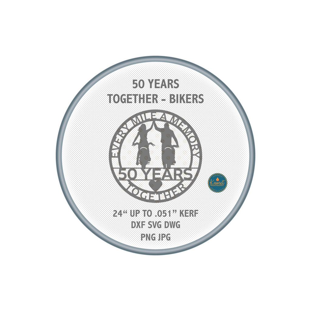 50 Years Together Biker Anniversary DXF/SVG design preview with file details (photo 10)