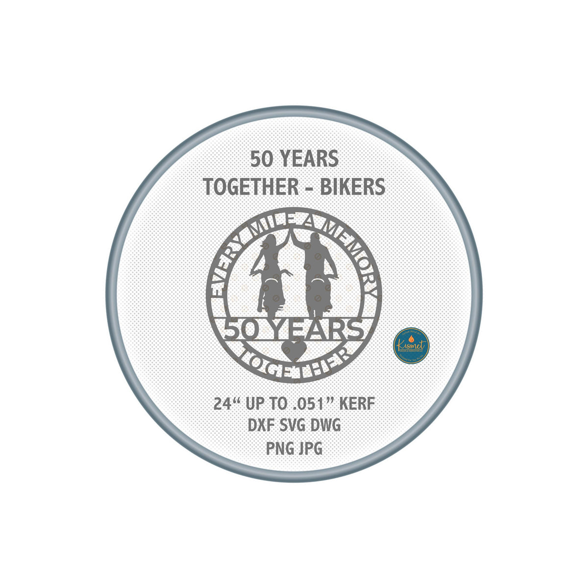 50 Years Together Biker Anniversary DXF/SVG design preview with file details (photo 10)