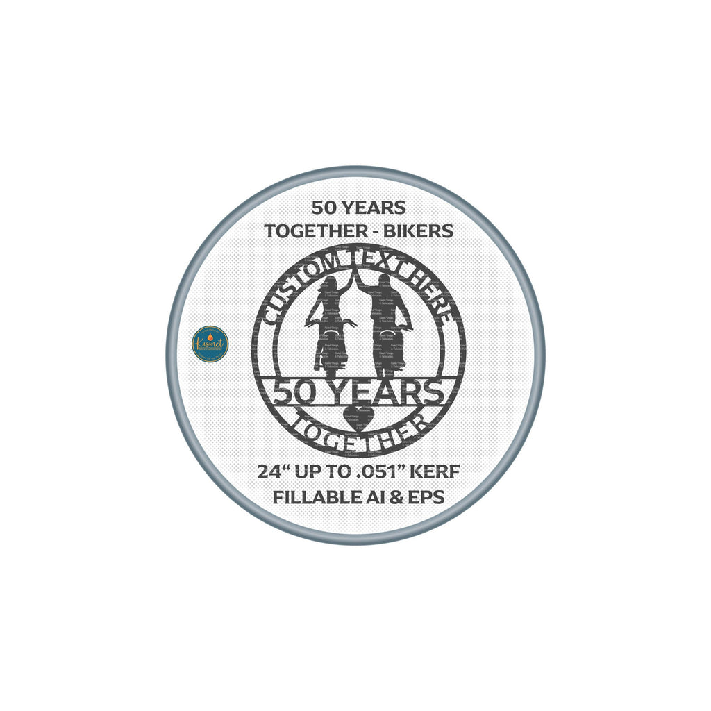 50 Years Together Biker Anniversary DXF/SVG design preview with file details (photo 9)