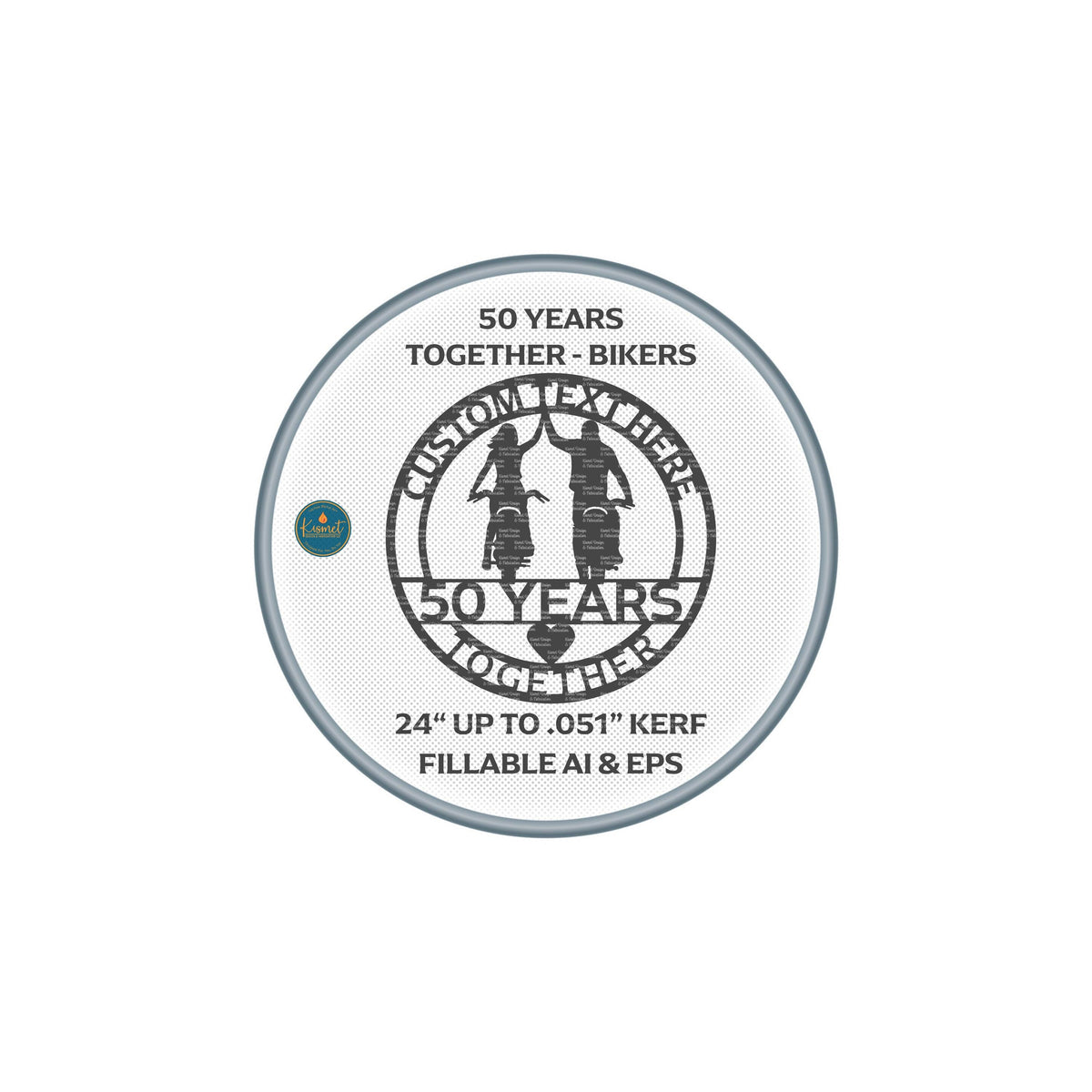 50 Years Together Biker Anniversary DXF/SVG design preview with file details (photo 9)