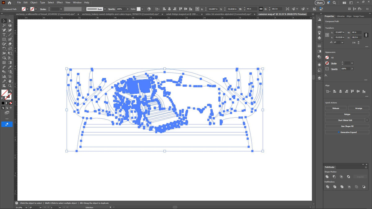 Skid Steer Cattle Farm Sign vector paths in design software (photo 3)