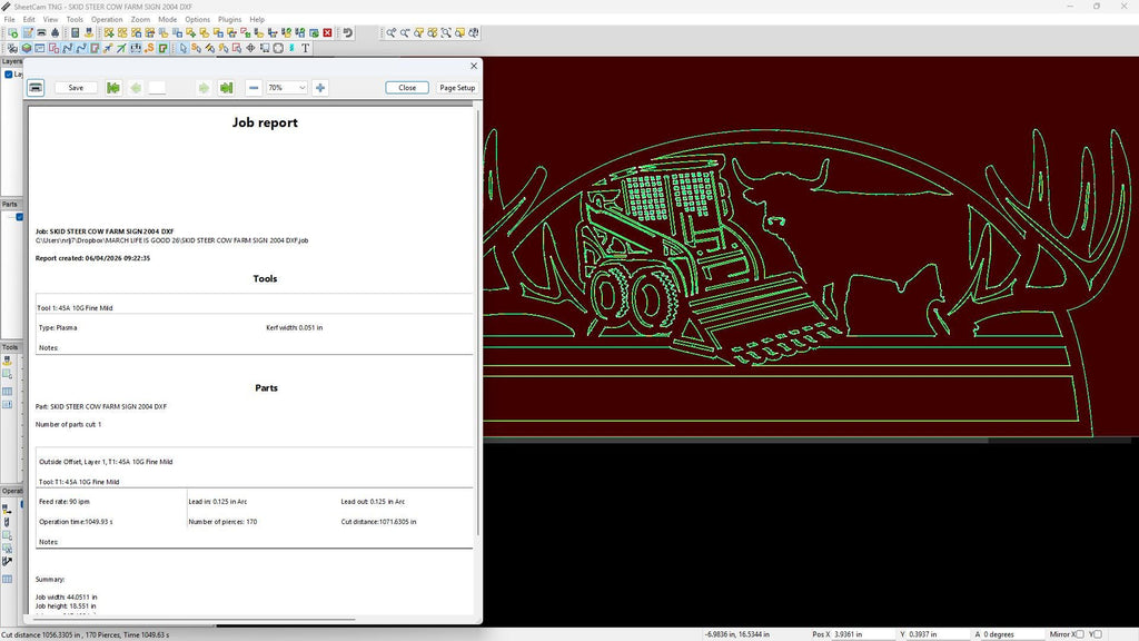 Skid Steer Cattle Farm Sign vector paths in design software (photo 5)