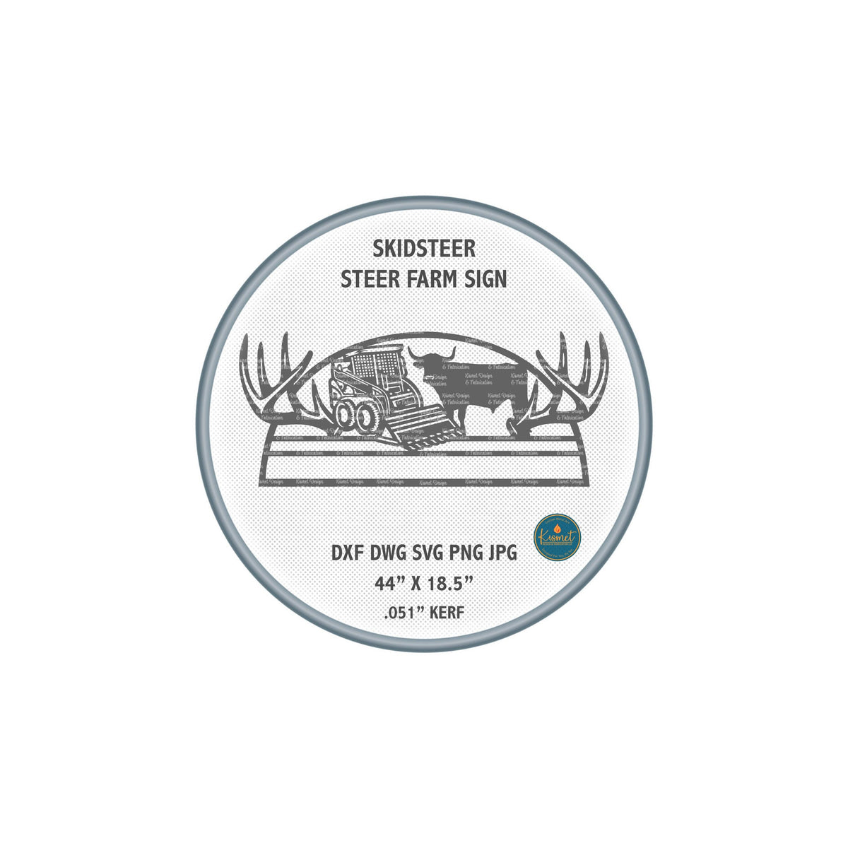 Skid Steer Cattle Farm Sign DXF/SVG design preview with file details (photo 8)