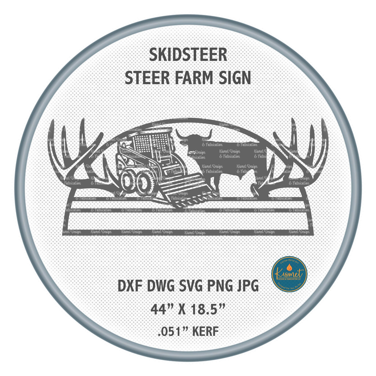 Skid Steer Cattle Farm Sign DXF/SVG design preview with file details