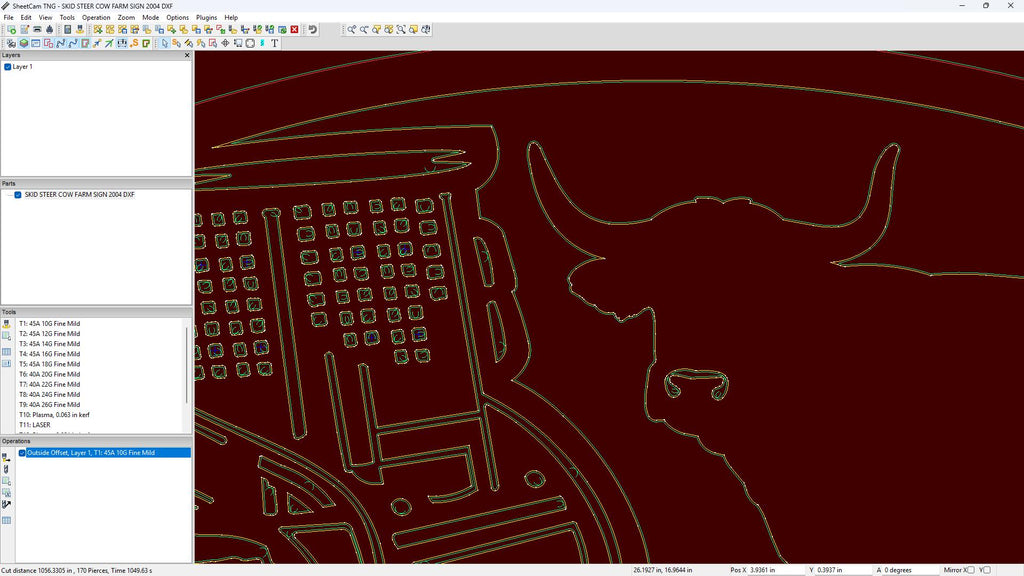 Skid Steer Cattle Farm Sign vector paths in design software (photo 6)