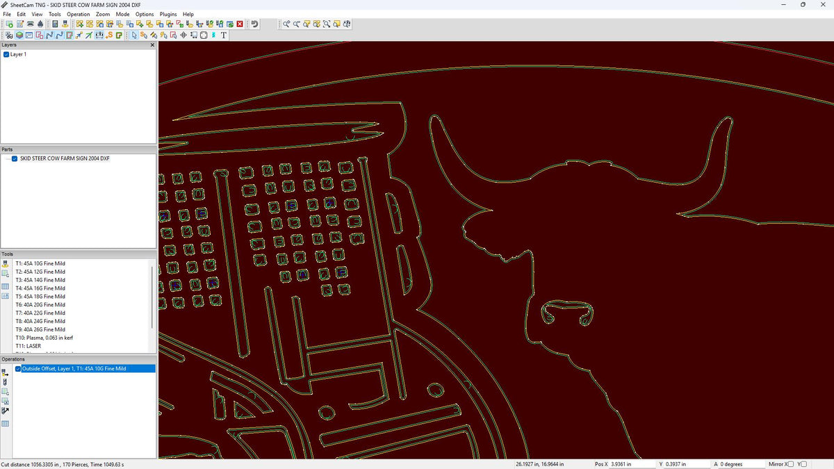 Skid Steer Cattle Farm Sign vector paths in design software (photo 6)