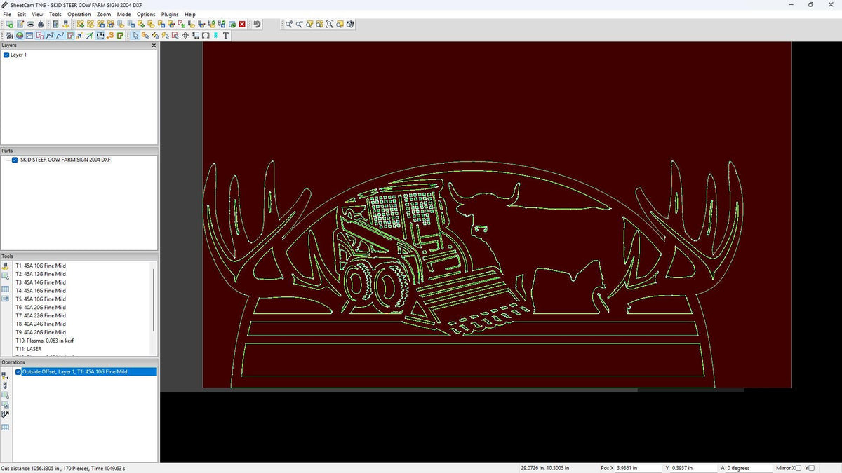 Skid Steer Cattle Farm Sign vector paths in design software (photo 7)