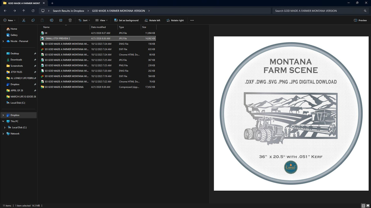 Montana Farm Scene Sign, No Lettering vector paths in design software