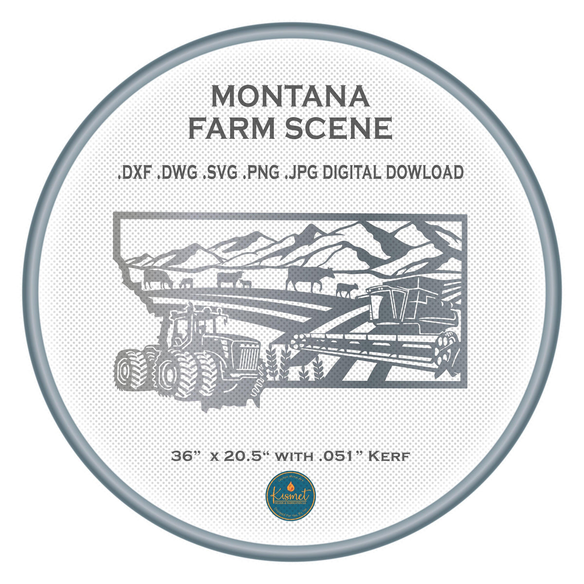 Montana Farm Scene Sign, No Lettering DXF/SVG design preview with file details