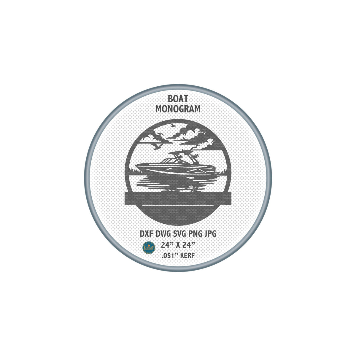 Personalized Speedboat Lake Sign DXF/SVG design preview with file details (photo 5)