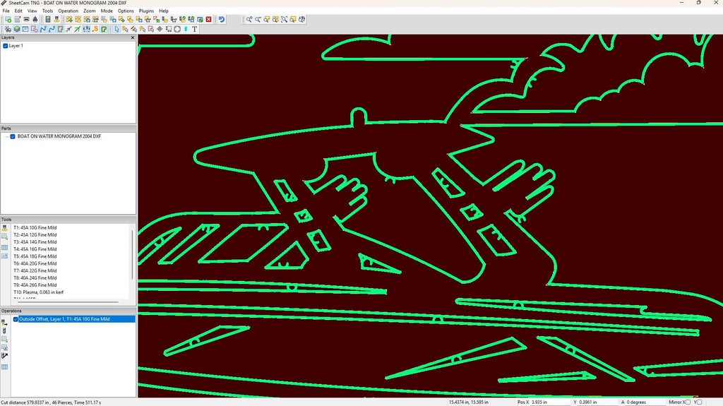 Personalized Speedboat Lake Sign vector paths in design software (photo 7)