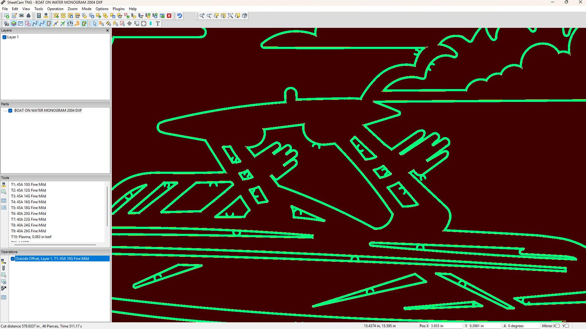 Personalized Speedboat Lake Sign vector paths in design software (photo 7)