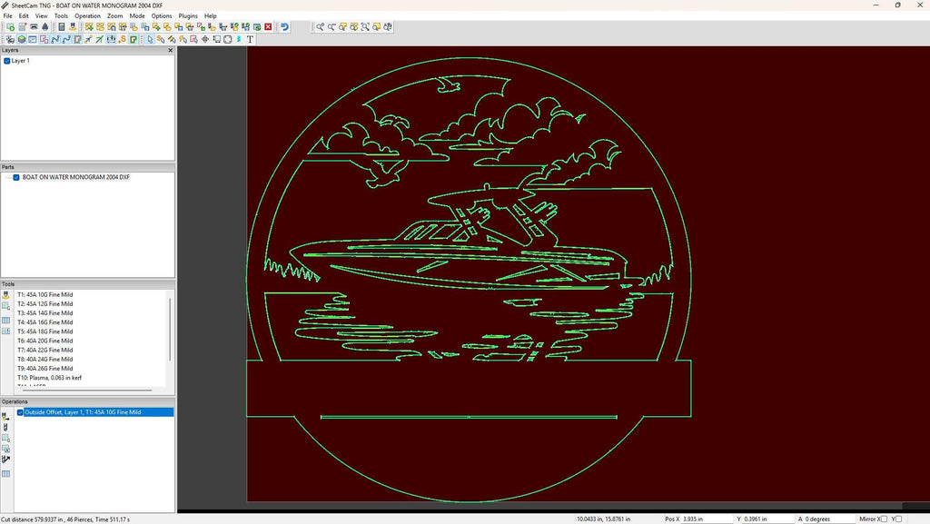 Personalized Speedboat Lake Sign vector paths in design software (photo 8)