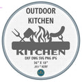 Outdoor Kitchen Grill Sign DXF/SVG design preview with file details