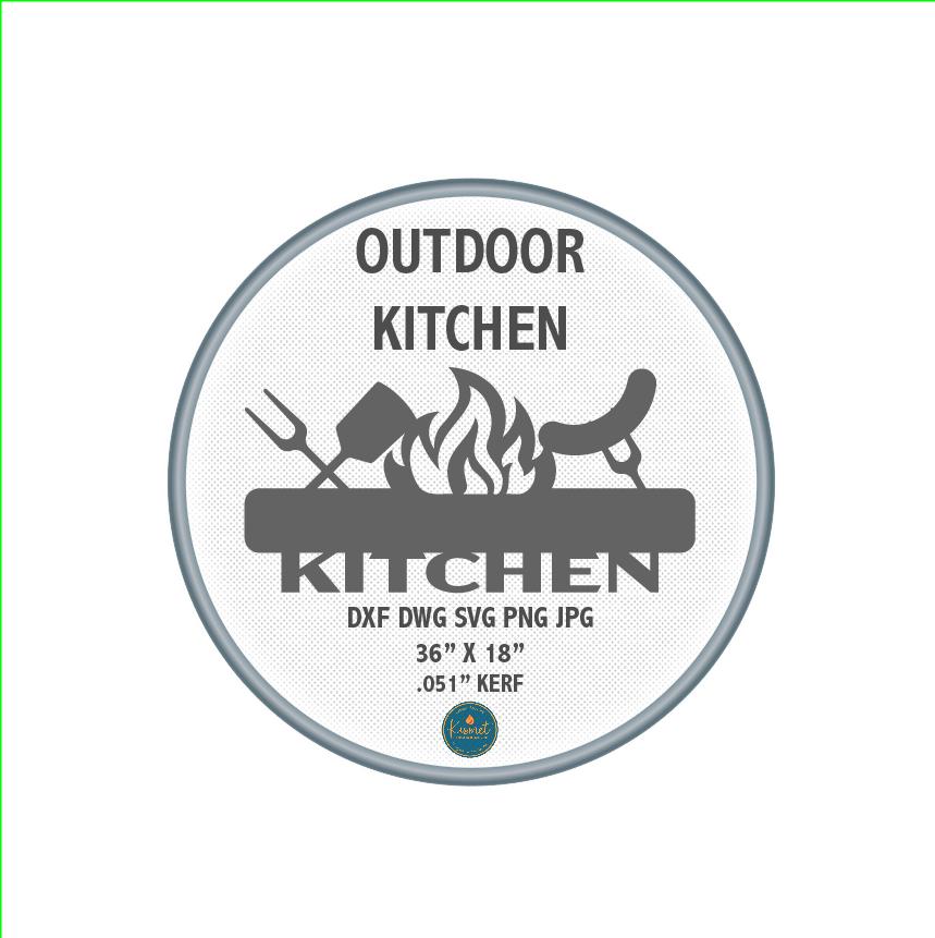 Outdoor Kitchen Grill Sign DXF/SVG design preview with file details (photo 7)