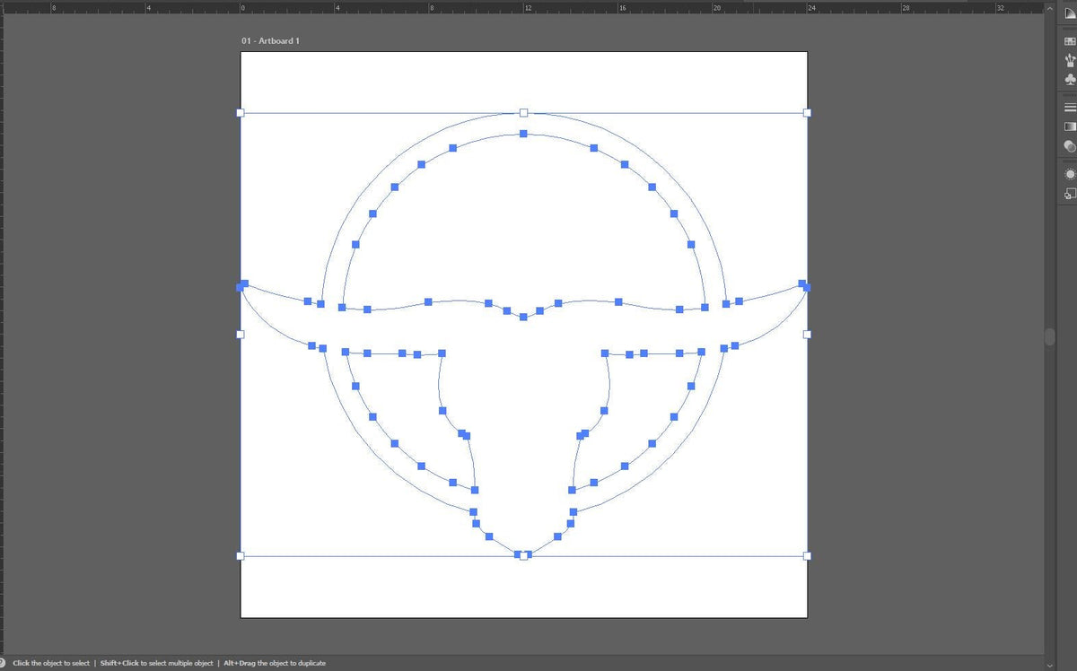 Steer Head Circle Sign vector paths in design software (photo 7)