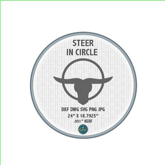 Steer Head Circle Sign DXF/SVG design preview with file details (photo 2)