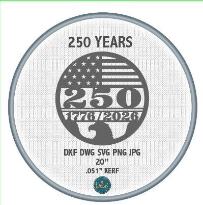 America 250 Eagle Flag Sign DXF/SVG design preview with file details (photo 2)