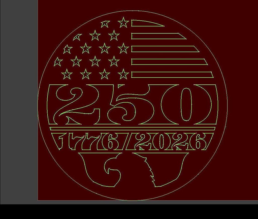 America 250 Eagle Flag Sign vector paths in design software