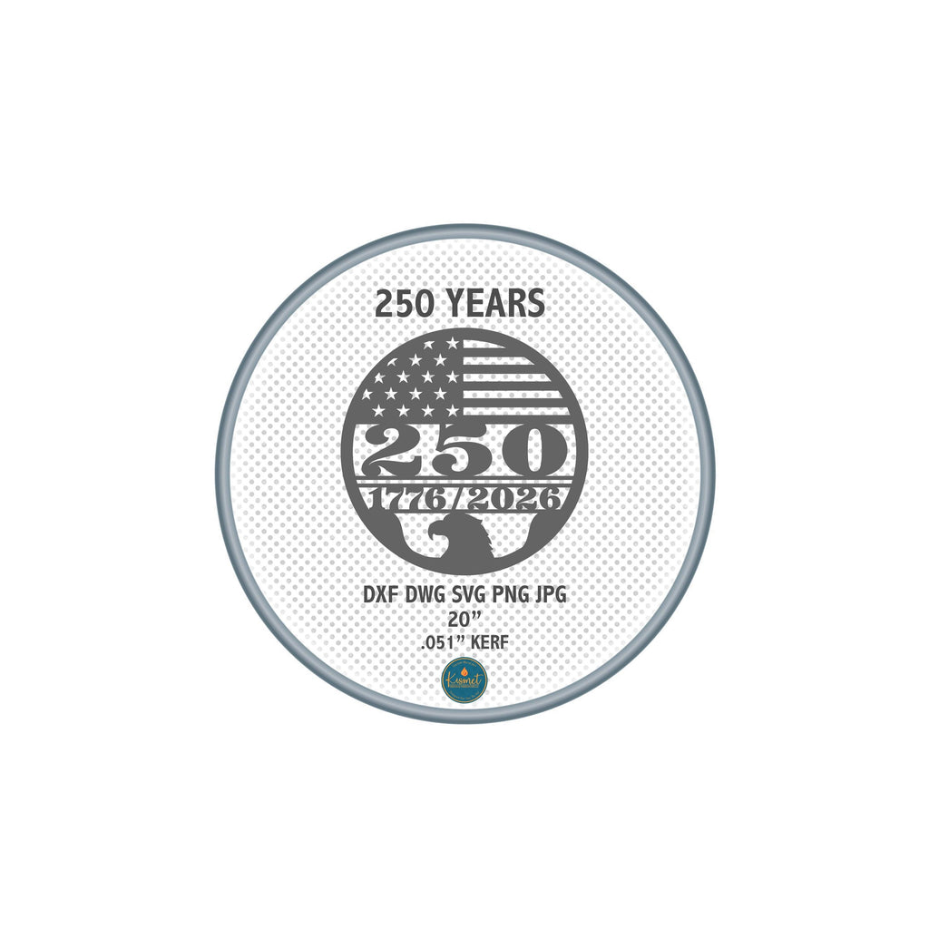 America 250 Eagle Flag Sign DXF/SVG design preview with file details
