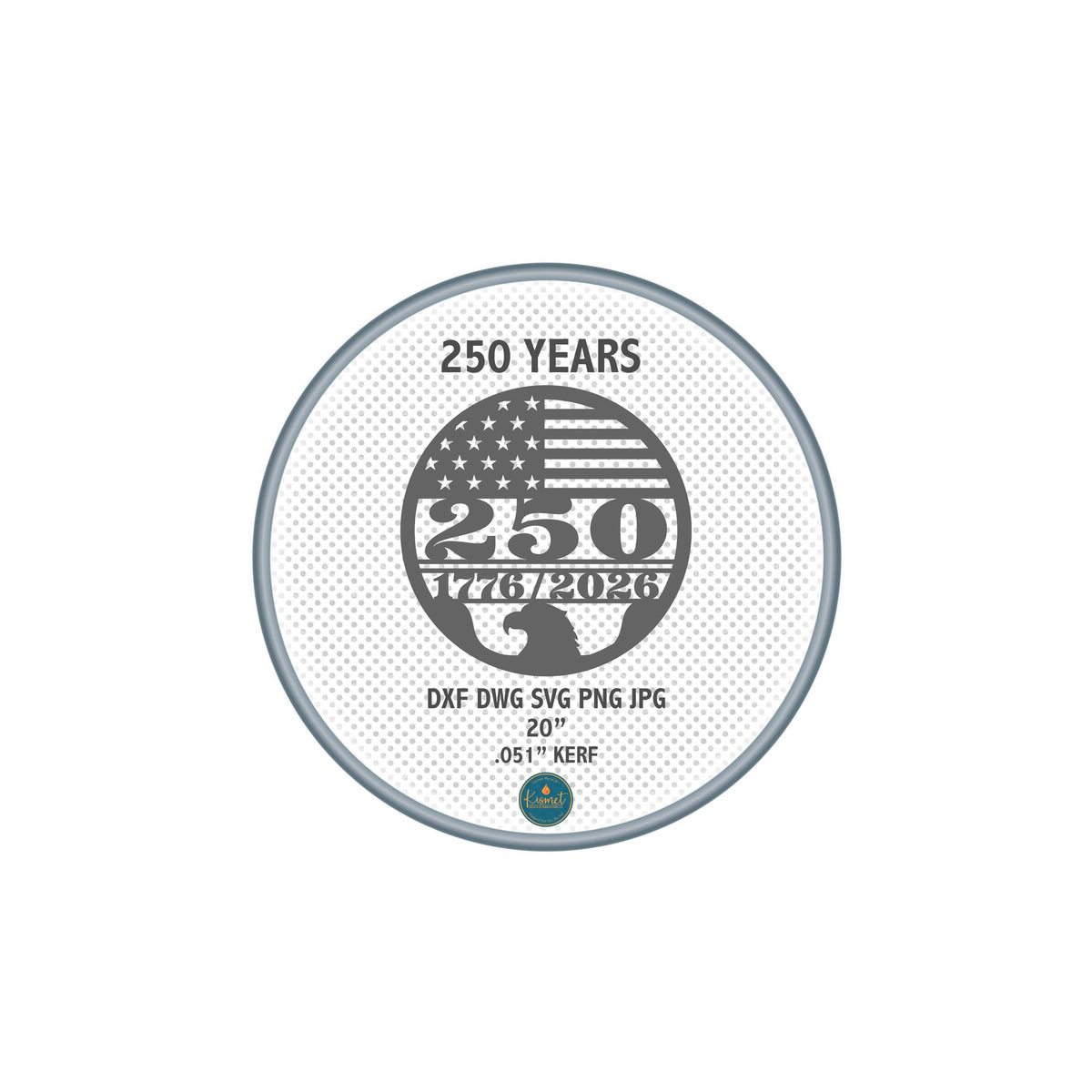America 250 Eagle Flag Sign DXF/SVG design preview with file details
