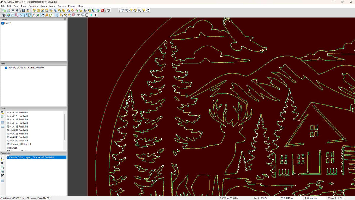 Rustic Bear Deer Cabin Sign vector paths in design software (photo 8)