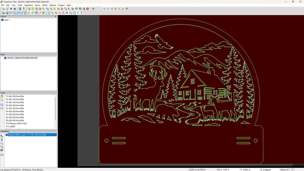 Rustic Bear Deer Cabin Sign vector paths in design software