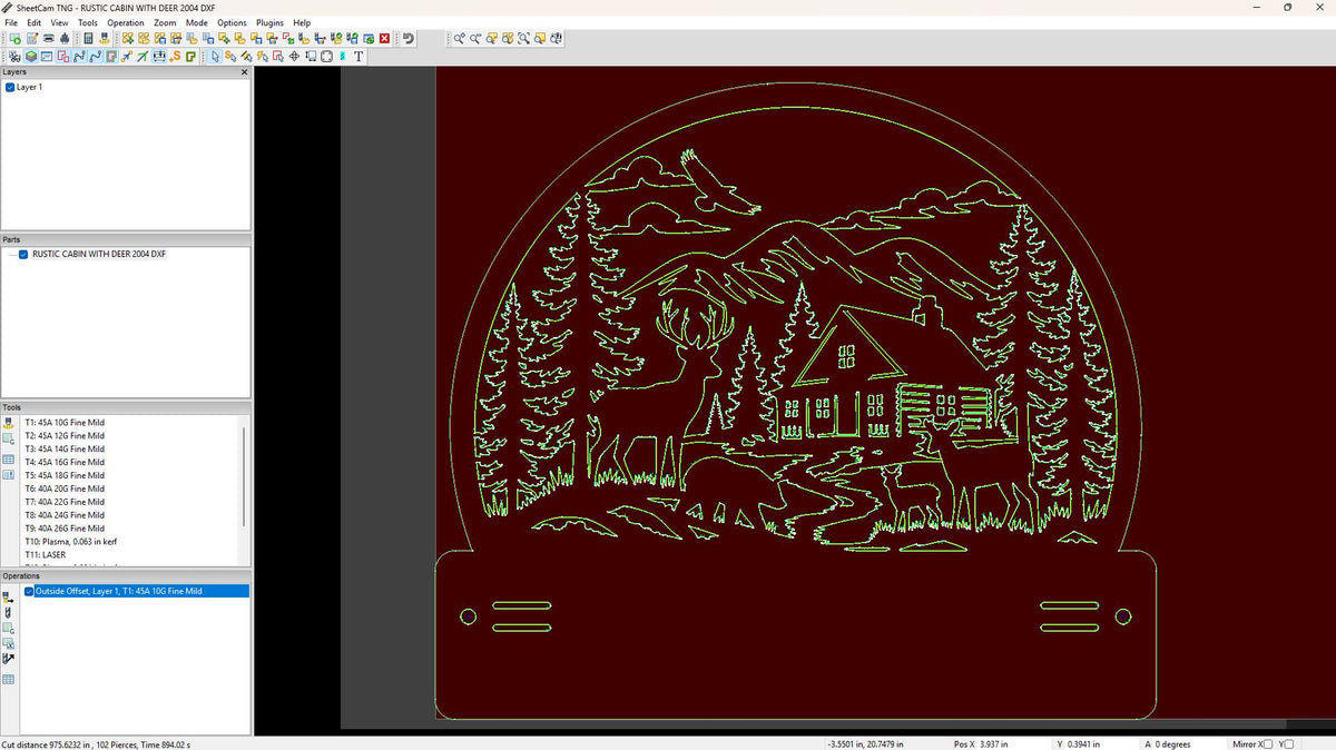 Rustic Bear Deer Cabin Sign vector paths in design software