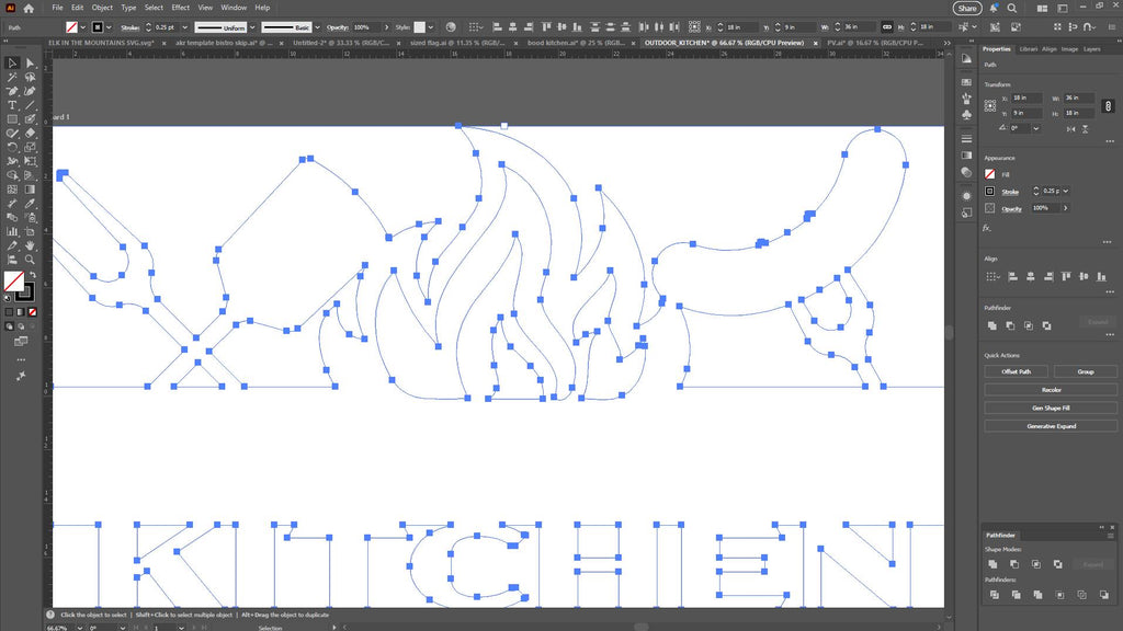 Outdoor Kitchen Grill Sign vector paths in design software (photo 4)