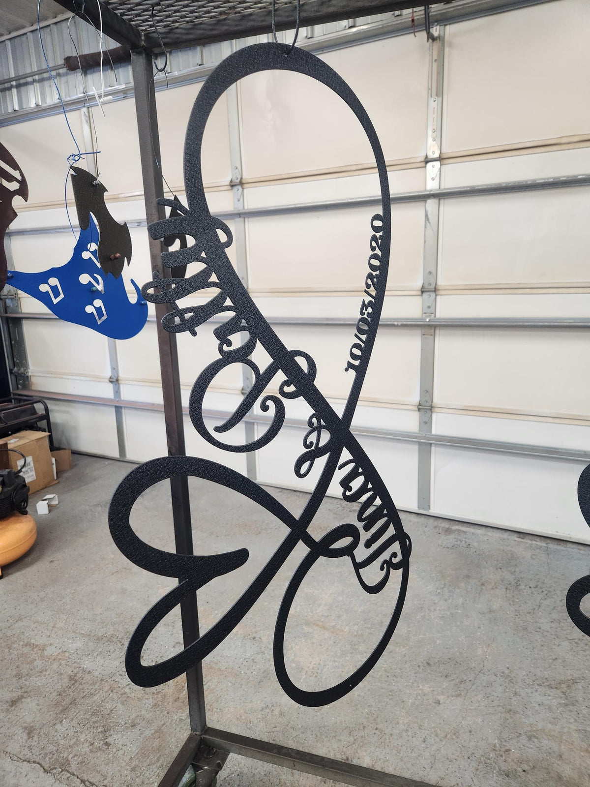Infinity Heart Anniversary Sign finished metal example (photo 10)