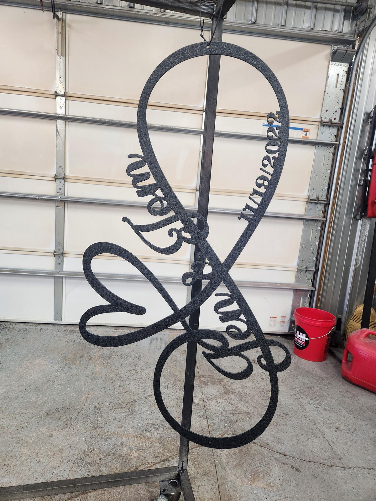 Infinity Heart Anniversary Sign finished metal example (photo 9)